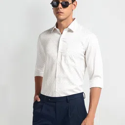 Arrow Slim Fit Printed Cotton Formal Shirt-picture-21