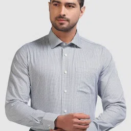 Blackberrys India Slim Printed Cotton Spread Collar Slim Fit Opaque Formal Shirt-image-93