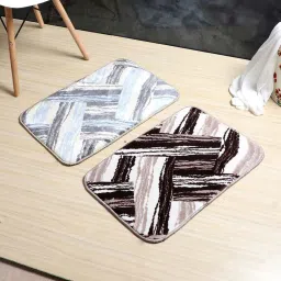 utility jet Multicolor Abstract Nylon 24x16 Inches Anti Skid Door Mats (Pack of 2) image 1