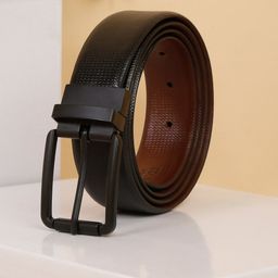 Teakwood Leathers Men Textured Leather Reversible Belt-picture-4