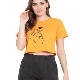 DEEPMAYRA COLLECTION Women Graphic Printed Round Neck Cotton T-shirt-image-15