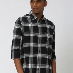 Mufti Slim Fit Tartan Checks Pure Cotton Casual Shirt-picture-35