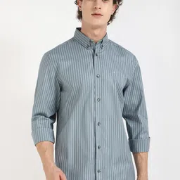 Calvin Klein Jeans Men Button-Down Collar Vertical Striped Cotton Casual Shirt-picture-31