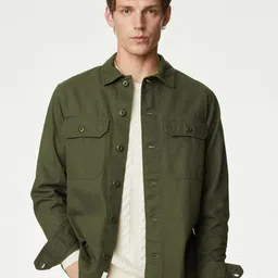 Marks & Spencer Spread Collar Casual Pure Cotton Shirt-picture-24