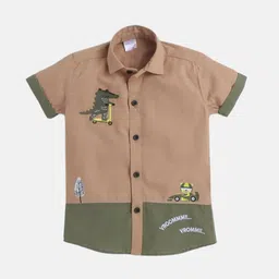 Polka Tots Boys Graphic Printed Cotton Casual Shirt-picture-11