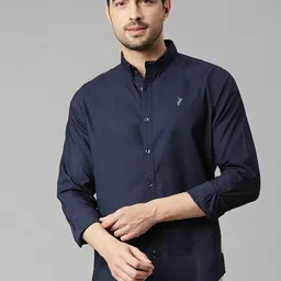 Thomas Scott Classic Slim Fit Spread Collar Twill Casual Shirt-image-4