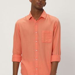 Mufti Spread Collar Slim Fit Textured Casual Shirt-picture-28