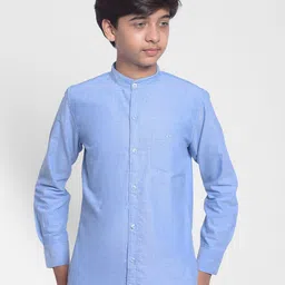Crimsoune Club Boys Mandarin Collar Cotton Casual Shirt-image-73