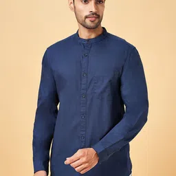 BYFORD by Pantaloons Men Navy Blue Slim Fit Opaque Casual Shirt-picture-38