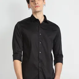 Flying Machine Slim Fit Pure Cotton Satin Casual Shirt-image-57