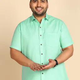 PRINTCULTR Plus Size Spread Collar Classic Cotton Linen Casual Shirt-picture-14