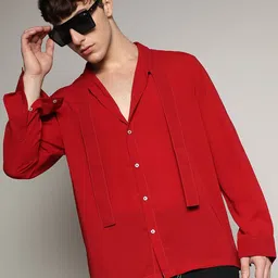 Campus Sutra Relaxed Slash Collar Long Sleeves Casual Shirt-image-5