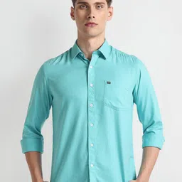 Arrow Sport Slim Fit Twill Weave Cotton & Modal Casual Shirt-image-35