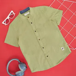Pantaloons Junior Boys Spread Collar Long Sleeves Cotton Casual Shirt-picture-39