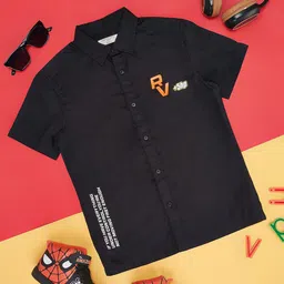 Pantaloons Junior Boys Short Sleeves Pure Cotton Casual Shirt-picture-58