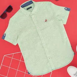 Pantaloons Junior Boys Roll-Up Sleeves Cotton Casual Shirt-picture-46