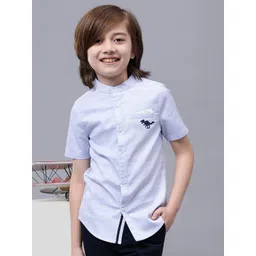 One Friday Boys Comfort Band Collar Cotton Casual Shirt-picture-38