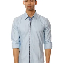 SHIRT THEORY Men Blue Casual Shirt-picture-31