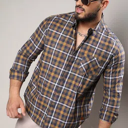 Instafab Plus Classic Tartan Checks Cotton Casual Shirt-picture-40