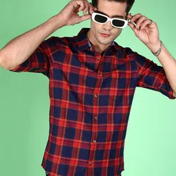 hardsoda by the indian garage co HARDSODA Tartan Checked Regular Fit Casual Shirt-picture-39