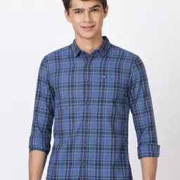 Wrangler Men Blue Tartan Checked Casual Shirt-image-62