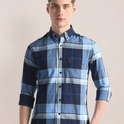 U.S. Polo Assn. Plaid Checked Casual Oxford Shirt-picture-16