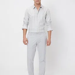 Mufti Slim Fit Windowpane Checked Cotton Casual Shirt image 1