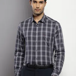 Tommy Hilfiger Buffalo Checked Spread Collar Pure Cotton Formal Shirt-image-14