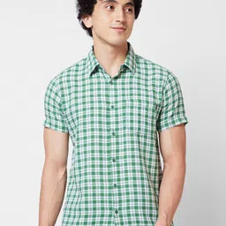SPYKAR Tartan Checked Cotton Opaque Casual Shirt-picture-32