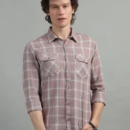Bushirt Men Classic Tartan Checks Opaque Checked Casual Shirt-image-22