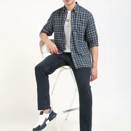 Tommy Hilfiger Men Button-Down Collar Tartan Checked Cotton Casual Shirt-picture-41