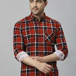 Klub Fox Men Slim Fit Tartan Checks Opaque Checked Casual Shirt-image-94