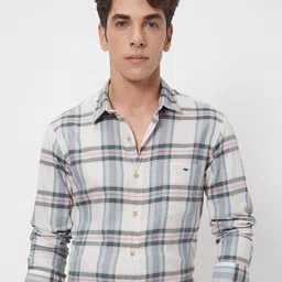 Mufti Tartan Checked Slim Fit Cotton Casual Shirt image 1