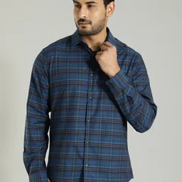 Indian Terrain Tartan Checks Spread Collar Long Sleeve Regular Fit Casual Shirt-picture-26
