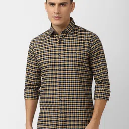 Van Heusen Sport Checked Spread Collar Pure Cotton Slim Fit Casual Shirt-image-51
