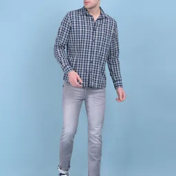 Crimsoune Club Classic Slim Fit Opaque Checked Casual Shirt-picture-22