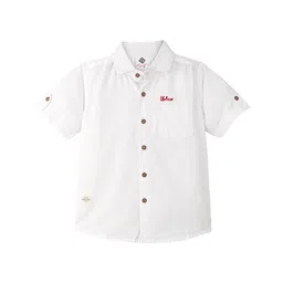 TONYBOY Boys Premium Fit Spread Collar Short Sleeves Cotton Casual Shirt-picture-51