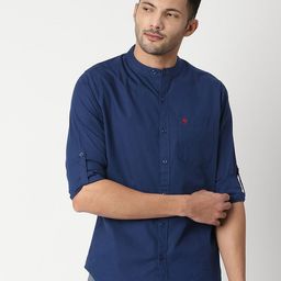 Thomas Scott Men Blue Slim Fit Casual Cotton Shirt-picture-16