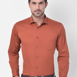 Canary London Men Rust Smart Slim Fit Formal Shirt-image-53