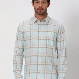 Mufti Slim Fit Checked Pure Cotton Casual Shirt-picture-16
