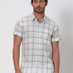 Mufti Checked Slim Fit Classic Cotton Casual Shirt-picture-48