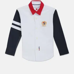 U.S. Polo Assn. Kids Boys Spread Collar Opaque Colourblocked Casual Shirt-picture-44