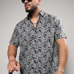 Instafab Plus Classic Floral Printed Cotton Casual Shirt-picture-3