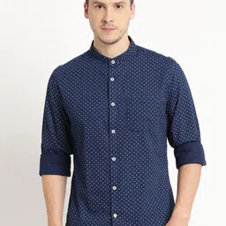 Indian Terrain Men Chiseled Slim Fit Printed Pure Cotton Casual Shirt-image-89