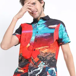 KETCH Men Black Slim Fit Printed Casual Shirt-picture-46