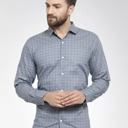 JAINISH Men Grey Classic Slim Fit Printed Casual Cotton Shirt-picture-24