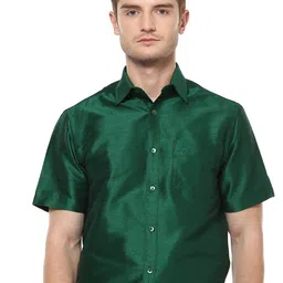 Khoday Williams Spread Collar Classic Opaque Formal Poly Silk Shirt-picture-26