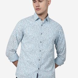 Greenfibre Slim Fit Floral Printed Casual Pure Cotton Shirt-picture-0