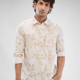 SPYKAR Men Slim Fit Floral Printed Opaque Spread Collar Casual Shirt-image-21