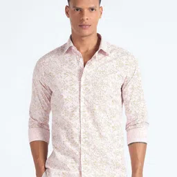 Flying Machine Slim Fit Floral Printed Pure Cotton Casual Shirt-image-55